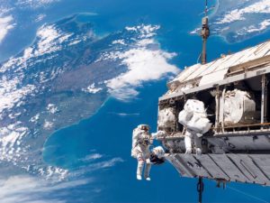 NASA ASTRONAUT DROPS MIRROR INTO SPACE DURING SPACEWALK