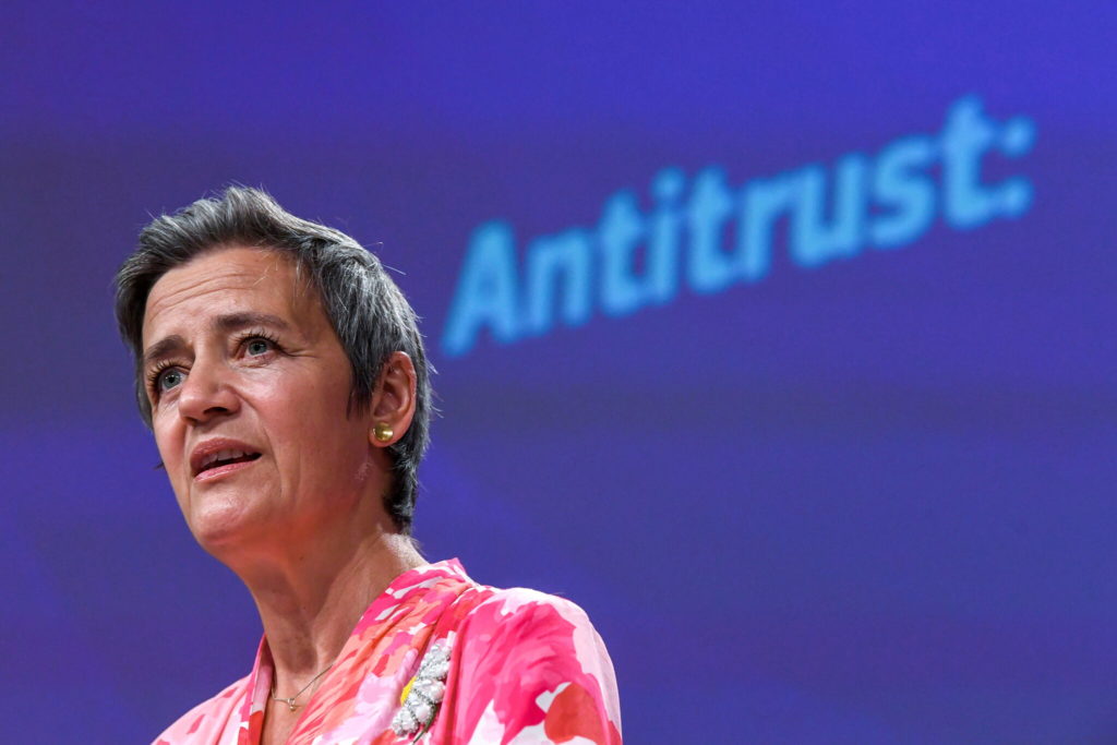 “We are concerned that Google has made it harder for rival online advertising services to compete,” said Margrethe Vestager, a European Commission executive vice president.Credit...Pool photo by John Thys