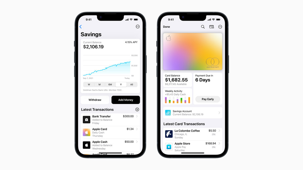 Apple Card users can choose to grow their Daily Cash rewards by automatically depositing their Daily Cash into a high-yield Savings account from Goldman Sachs.