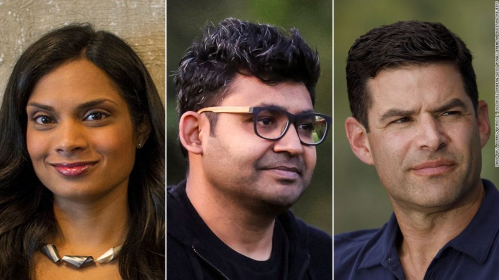 Former Twitter Executives -Ned-Segal-Parag-Agrawal-Vijaya-Gadde-split image