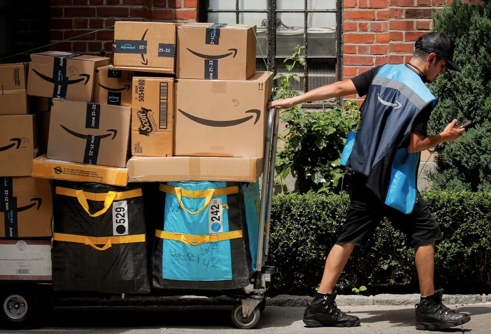 Amazon Prime worker at work - Brendan McDermid/Reuters