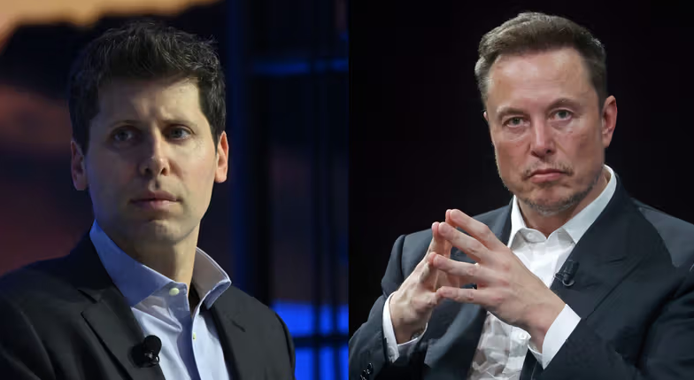 OpenAI CEO Sam Altman (left) published a blog post containing emails that suggest Elon Musk (right) .Getty Images