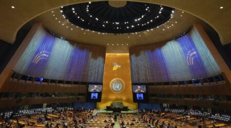 UN headquarters. - Copyright Frank Franklin II/AP