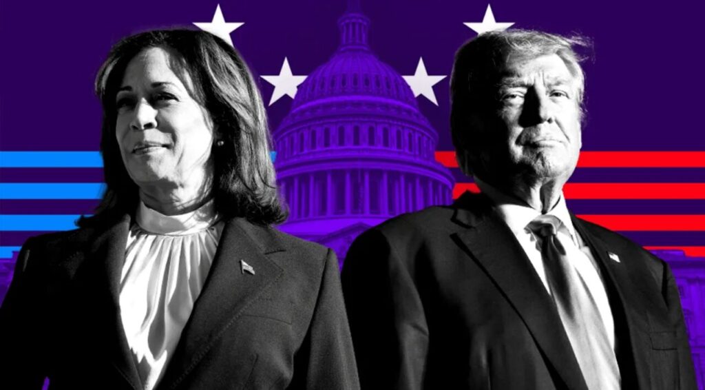 Donald Trump and Kamala Harris - Credit: BBC