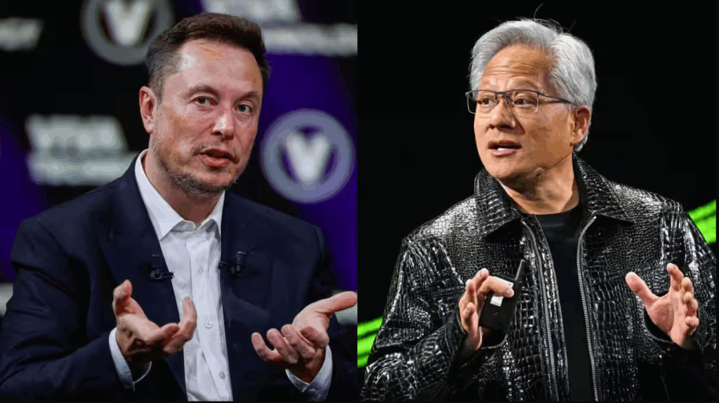 Nvidia CEO Jensen Huang and Elon Musk Image Credit: Reuters