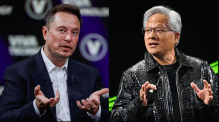 Nvidia CEO Jensen Huang and Elon Musk Image Credit: Reuters