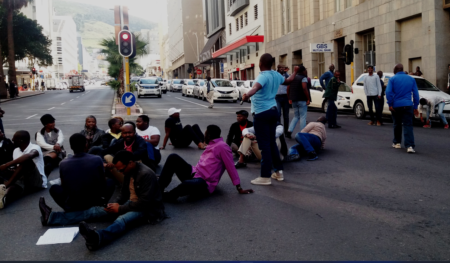 Unhappy Uber drivers in Africa. Photo: Tariro Washinyira